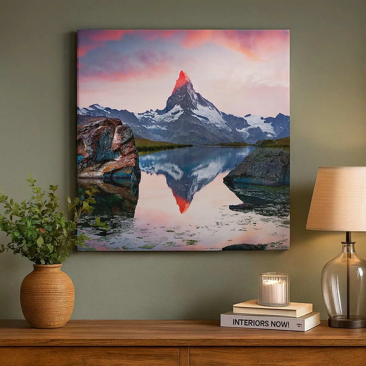 Lærredstryk - Billede på lærred - Bjergenes hjerte er varmt - 30x30 cm