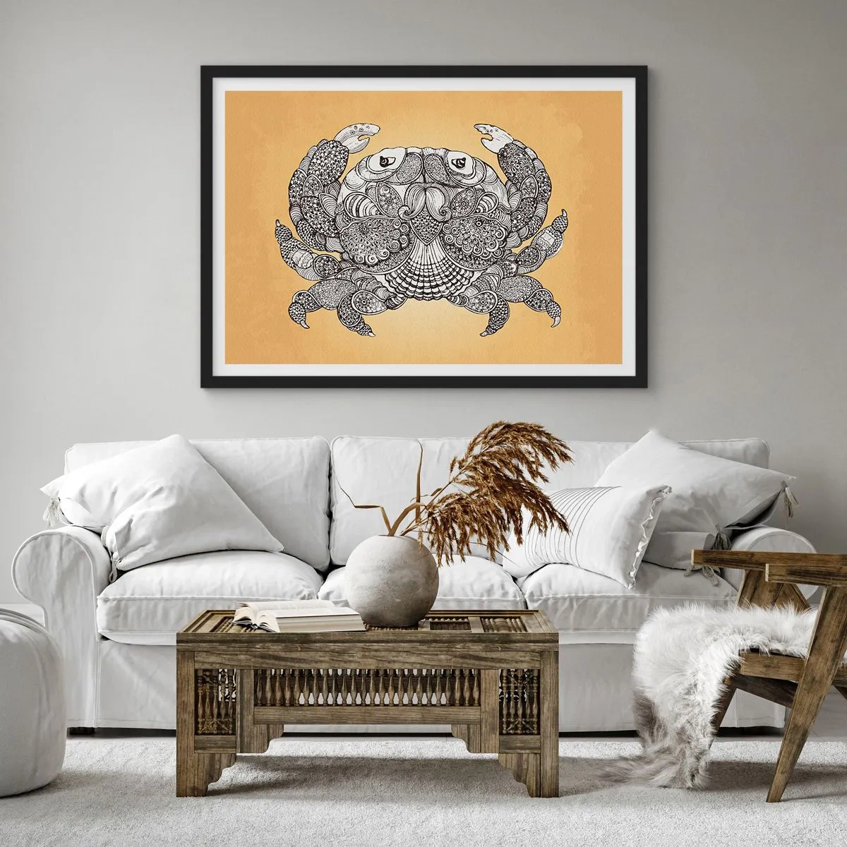 Plakat i sort ramme - Fortællinger om hr. krabbe - 70x50 cm