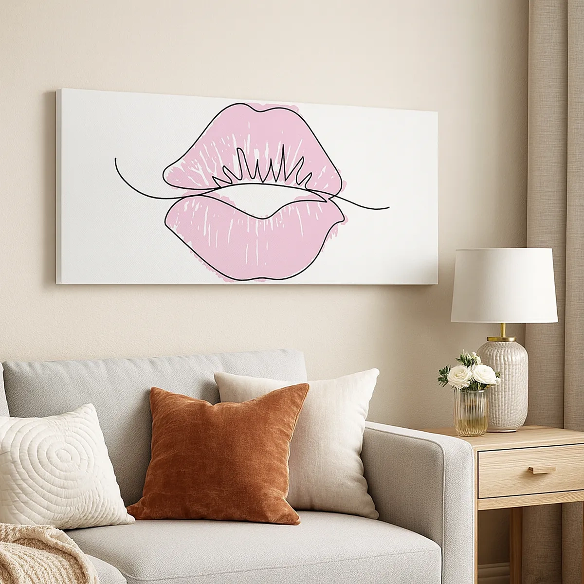 Lærredstryk - Billede på lærred - Klar til at kysse? - 30x30 cm