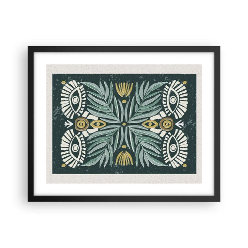 Plakat i sort ramme - Som en folkeudskæring - 50x40 cm