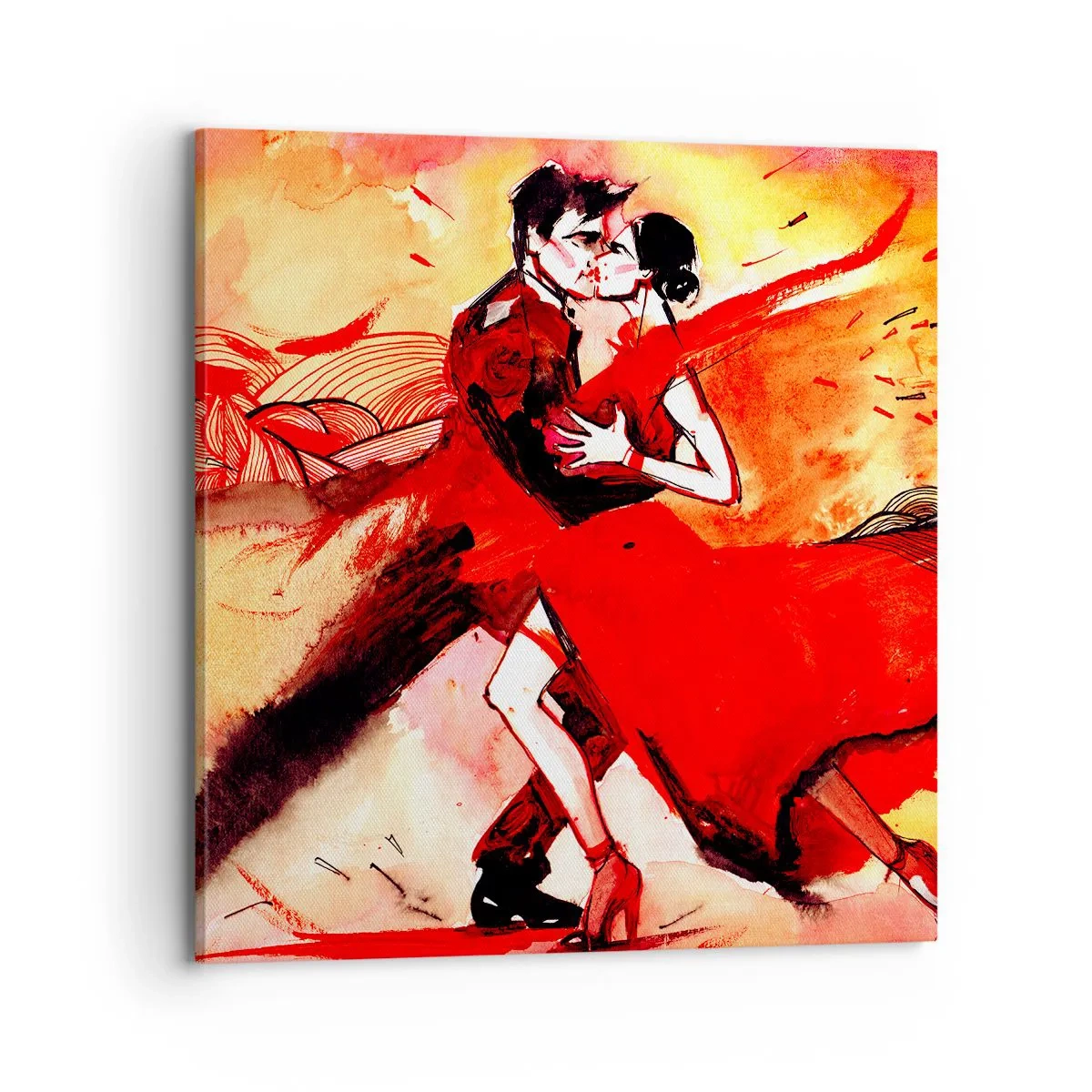 Lærredstryk - Billede på lærred - Lilla rytme af lidenskab - 70x70 cm