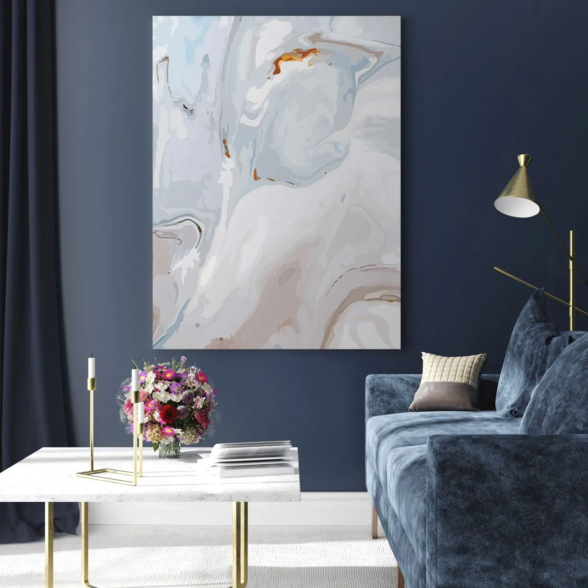 Billede på glas - Hvid opløftet - 50x70 cm