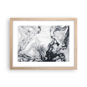 Plakat i ramme af lyst egetræ - Jordens indre - 40x30 cm