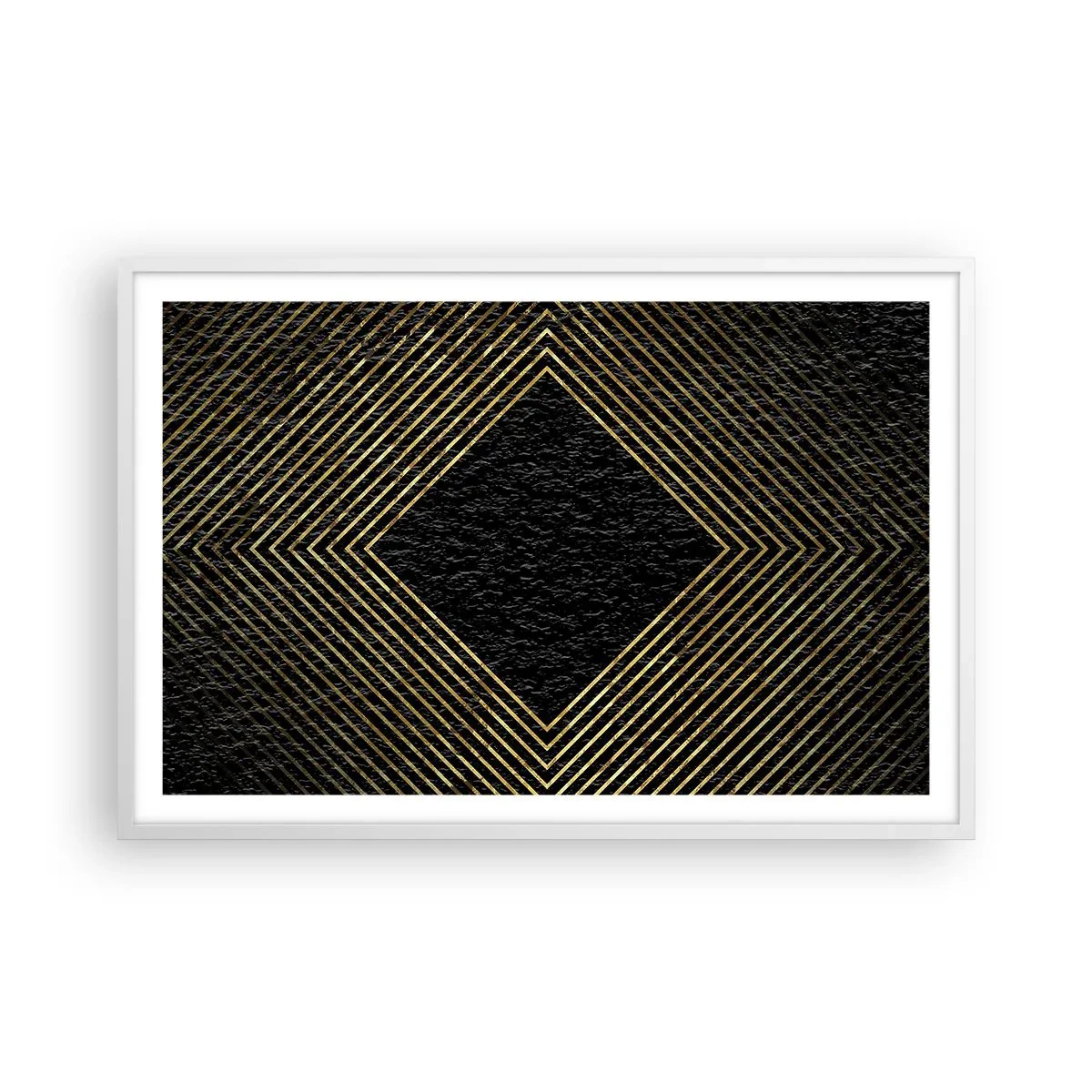 Plakat i hvid ramme - Geometri i glamour-stil - 91x61 cm
