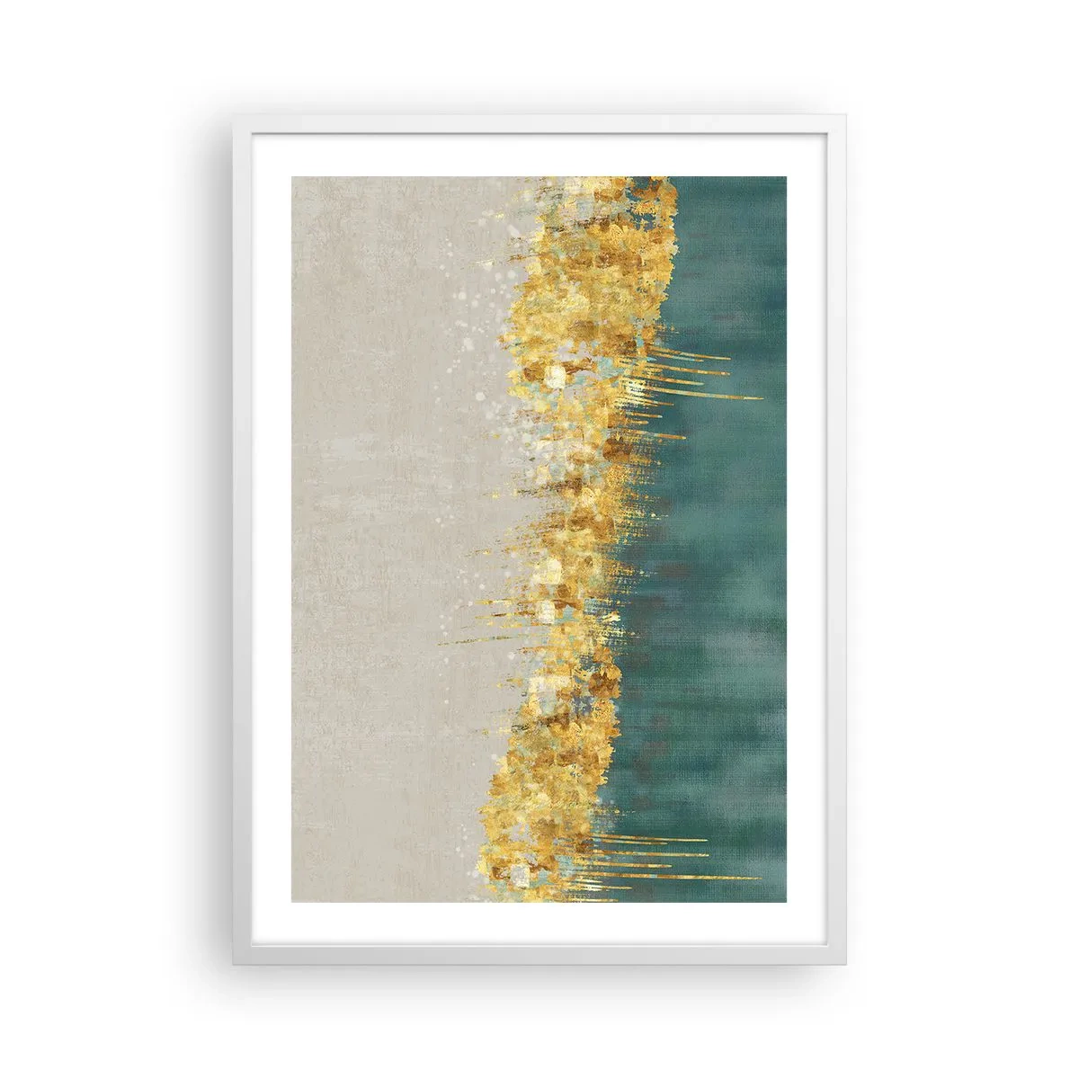 Plakat i hvid ramme - Den gyldne grænse - 50x70 cm