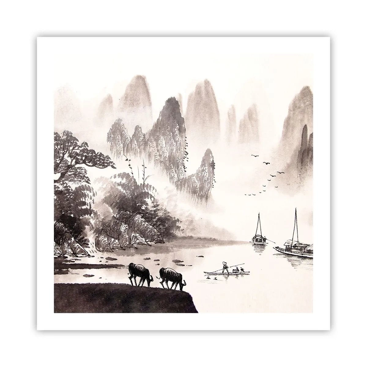 Plakat - Østens eksotiske hverdag - 60x60 cm