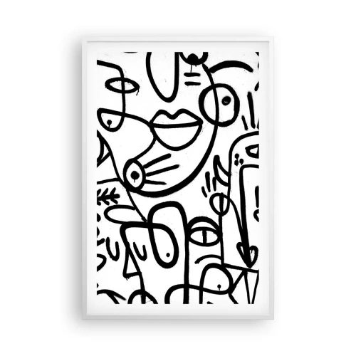 Plakat i hvid ramme - Ansigter og luftspejlinger - 61x91 cm