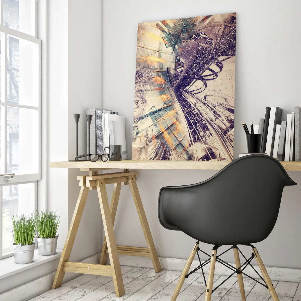 Billede på glas - I stor hast - 50x70 cm