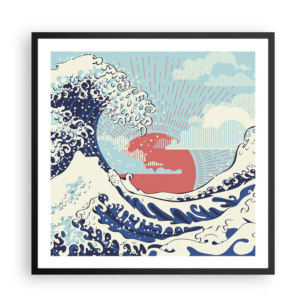 Plakat i sort ramme - Fra japanske inspirationer - 60x60 cm