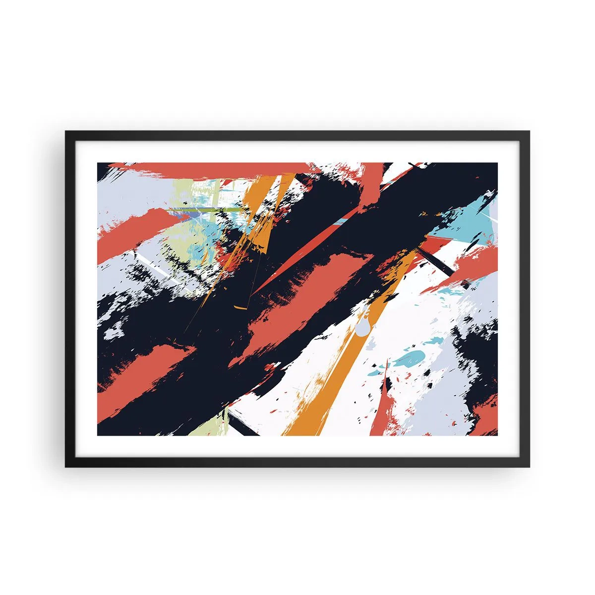 Plakat i sort ramme - Dynamisk sammensætning - 70x50 cm