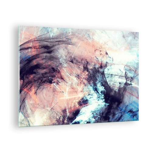 Billede på glas - En abstrakt blanding af farver i pastel og mørke toner. - 70x50cm - Mærk vinden - Moderne vægdekoration til stue og soveværelse ARTTOR