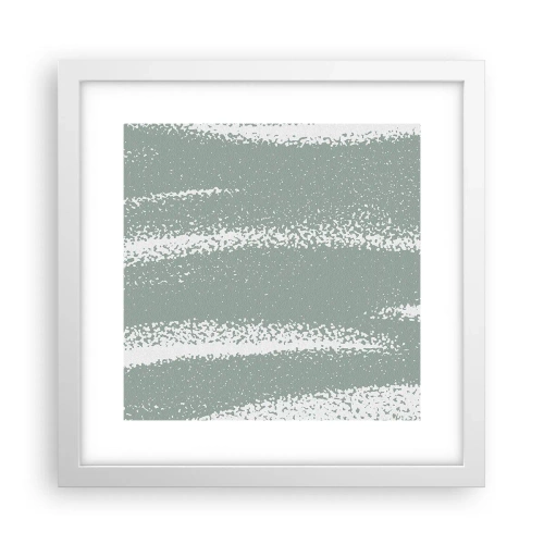 Plakat i hvid ramme - Abstraktion i vinterstemning - 30x30 cm