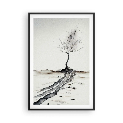 Plakat i sort ramme - Vinterens melankoli - 61x91 cm