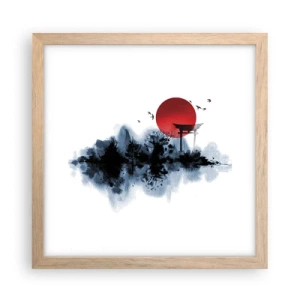Plakat i ramme af lyst egetræ - Et japansk synspunkt - 30x30 cm