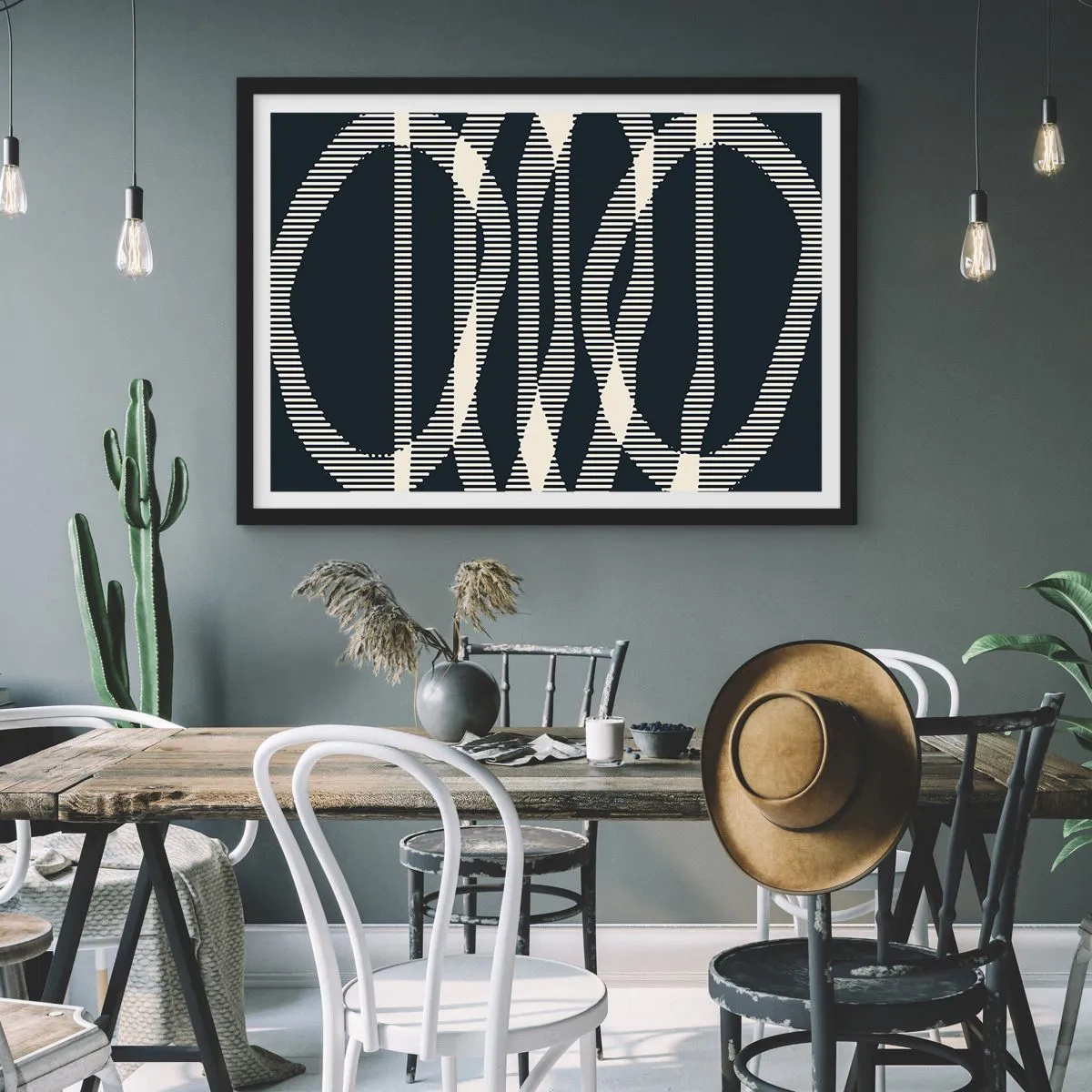 Plakat i sort ramme - Forsøg på at bryde igennem mørket - 91x61 cm