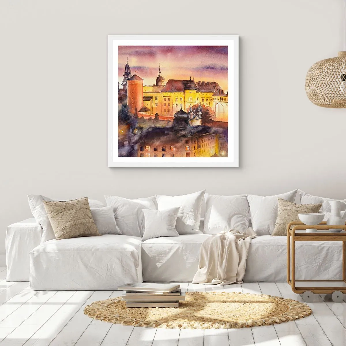 Plakat i hvid ramme - En historie og en fortælling - 30x30 cm