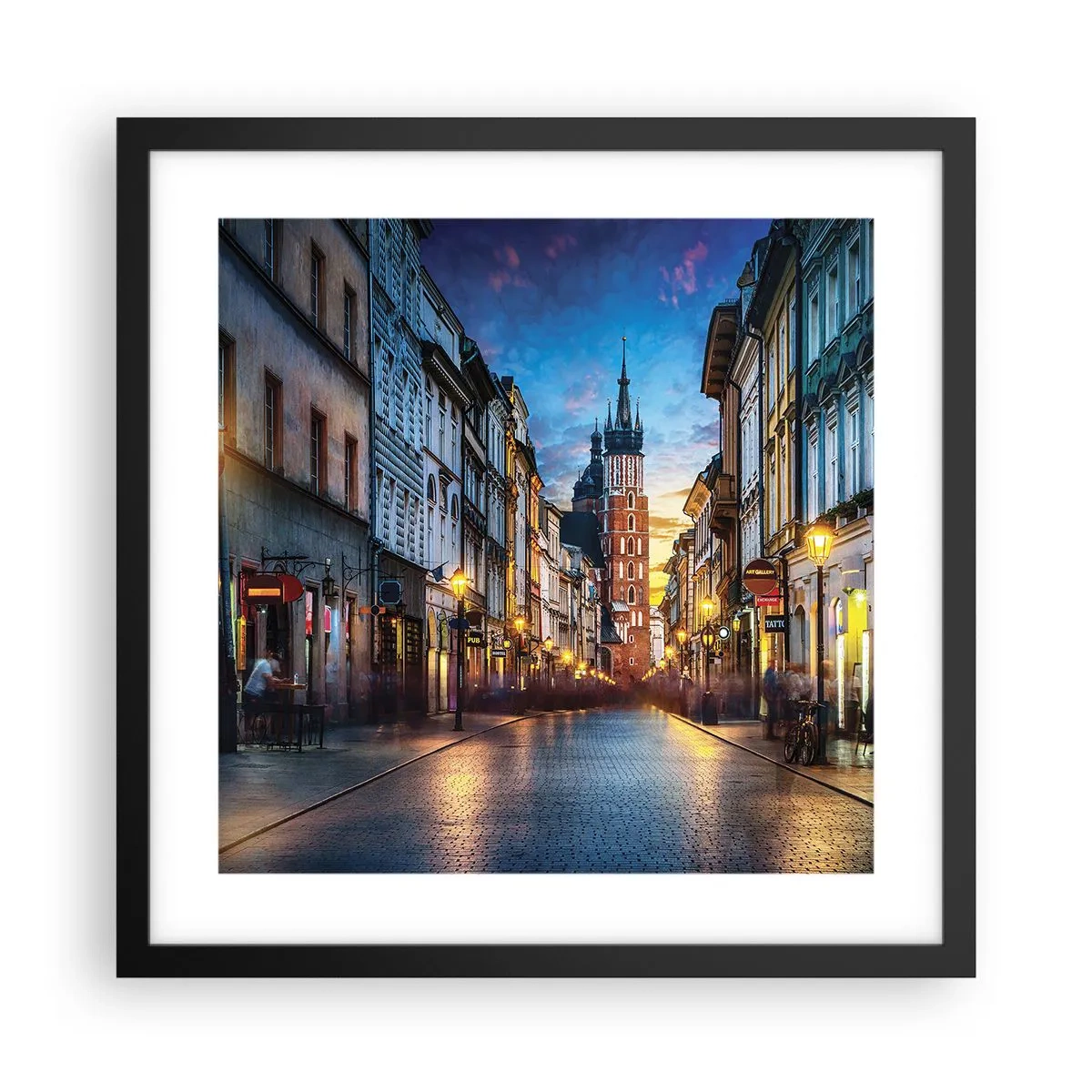 Plakat i sort ramme - Krakows charme - 40x40 cm