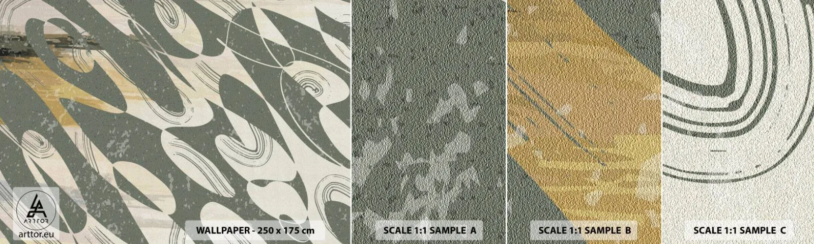 Fototapet Prøve Standard Eco - Rytmisk abstraktion - Abstraktion, Moderne, Ældret - 100x30 cm