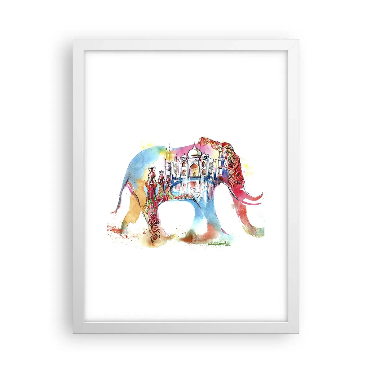 Plakat i hvid ramme - Indien - kærlighedens aura - 30x40 cm