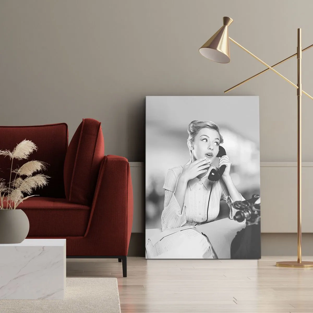 Lærredstryk - Billede på lærred - Hej, vi er i 1950'erne. - 65x120 cm