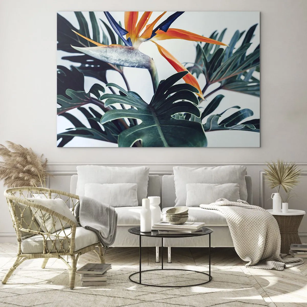 Billede på glas - Fuglebur - 100x70 cm
