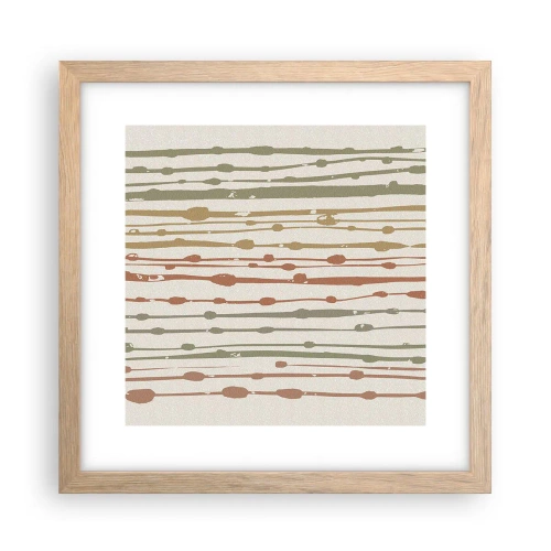 Plakat i ramme af lyst egetræ - Musikalsk farvenotation - 30x30 cm