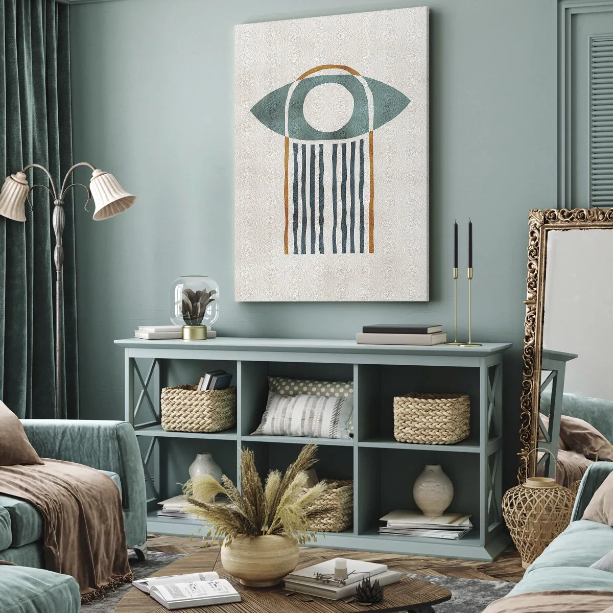 Lærredstryk - Billede på lærred - Tegn og ritualer - 55x100 cm