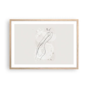 Plakat i ramme af lyst egetræ - At forvilde sig med blikket - 70x50 cm