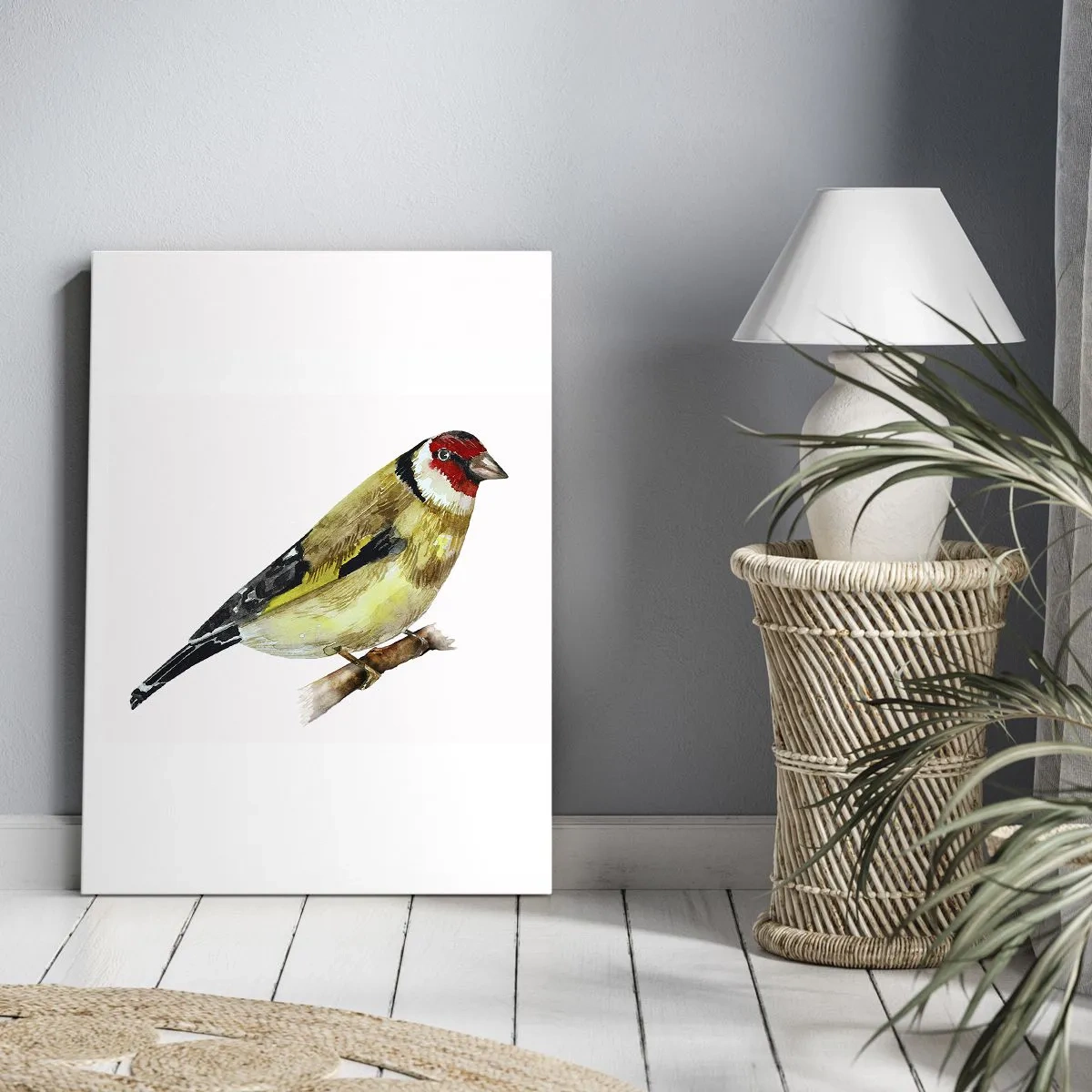 Lærredstryk - Billede på lærred - Portræt af en fugl - 45x80 cm