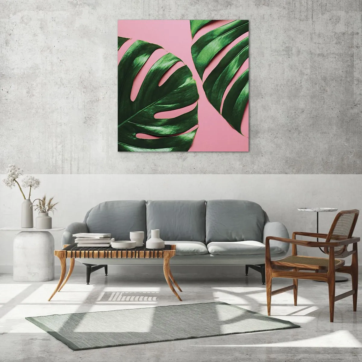 Billede på glas - Grønt rendez-vous - 70x70 cm