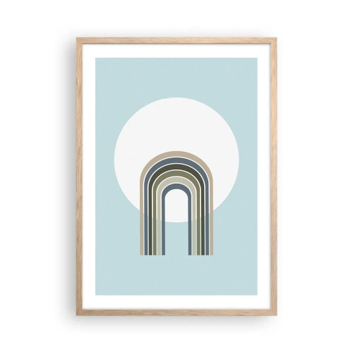 Plakat i ramme af lyst egetræ - Uimodståelig tiltrækningskraft - 50x70 cm
