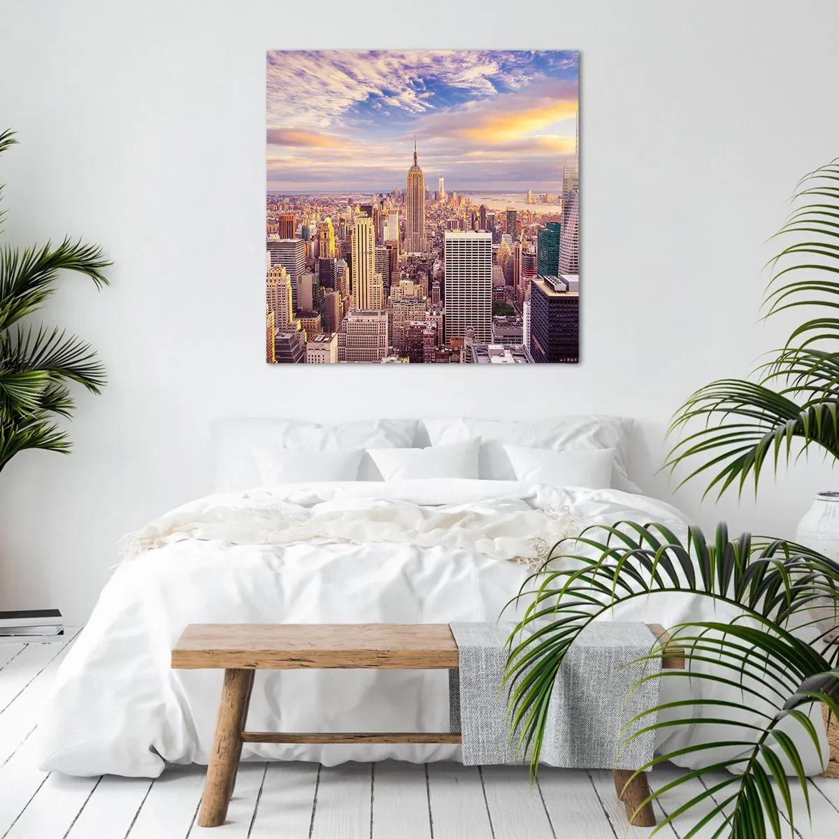 Lærredstryk - Billede på lærred - Ræk ud efter skyerne selv - 70x70 cm