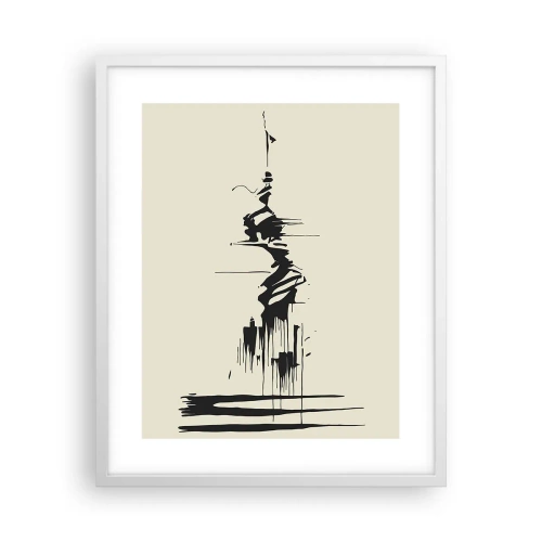 Plakat i hvid ramme - Skyndsom abstraktion - 40x50 cm