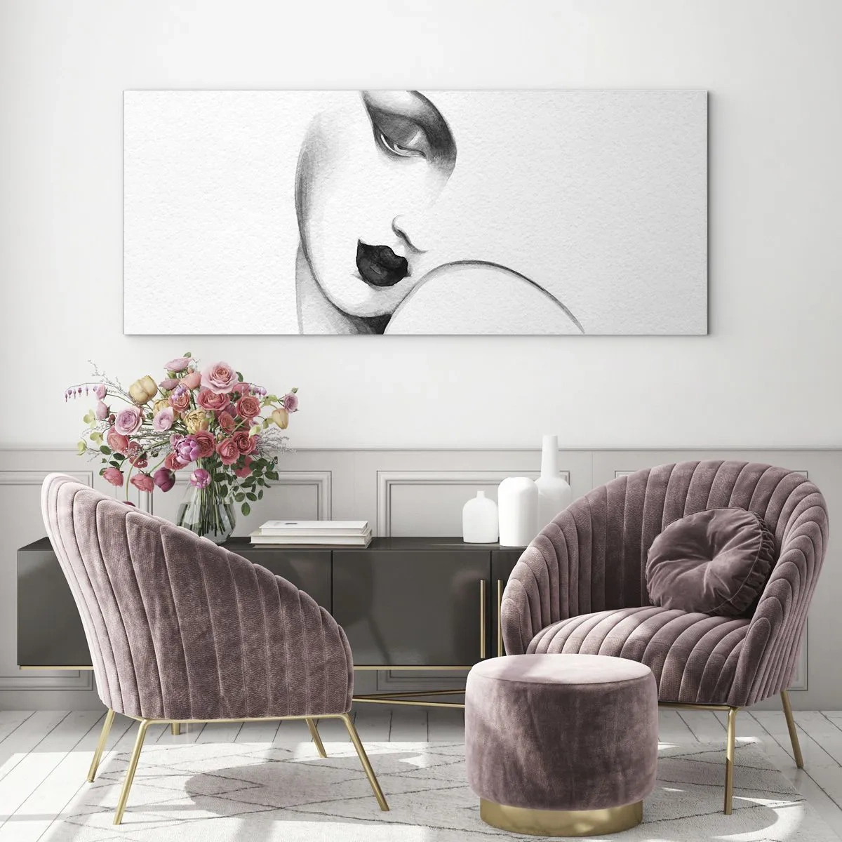 Billede på glas - I Lempickas stil - 100x40 cm