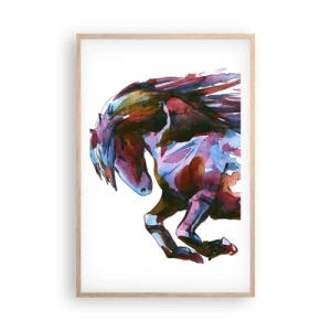 Plakat i ramme af lyst egetræ - I henrykkelse - 61x91 cm