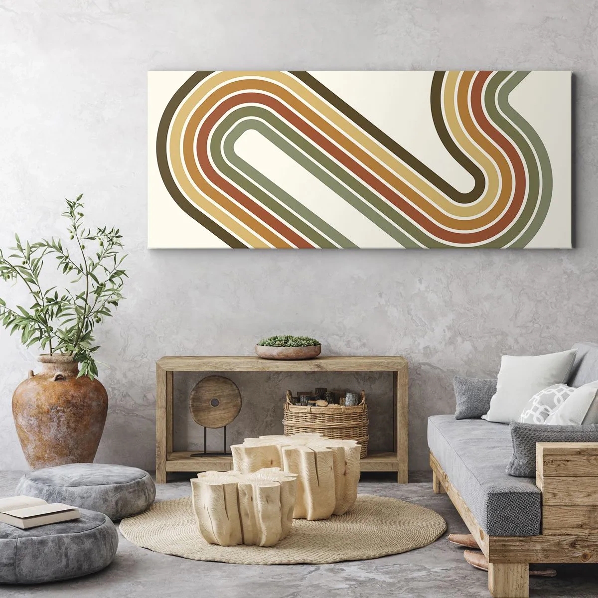Lærredstryk - Billede på lærred - Zigzag til destinationen - 100x40 cm