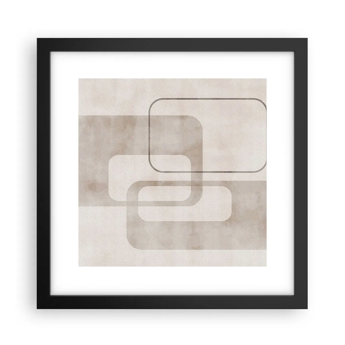 Plakat i sort ramme - Geometrisk fuga - 30x30 cm