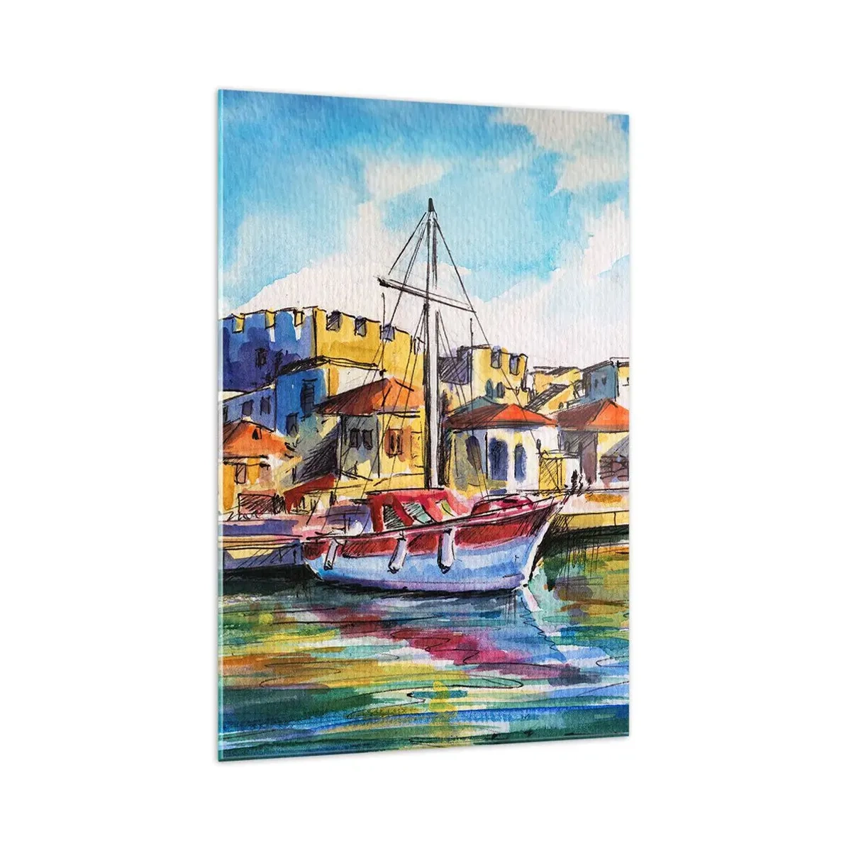 Billede på glas - Regnbue eftermiddag - 70x100 cm