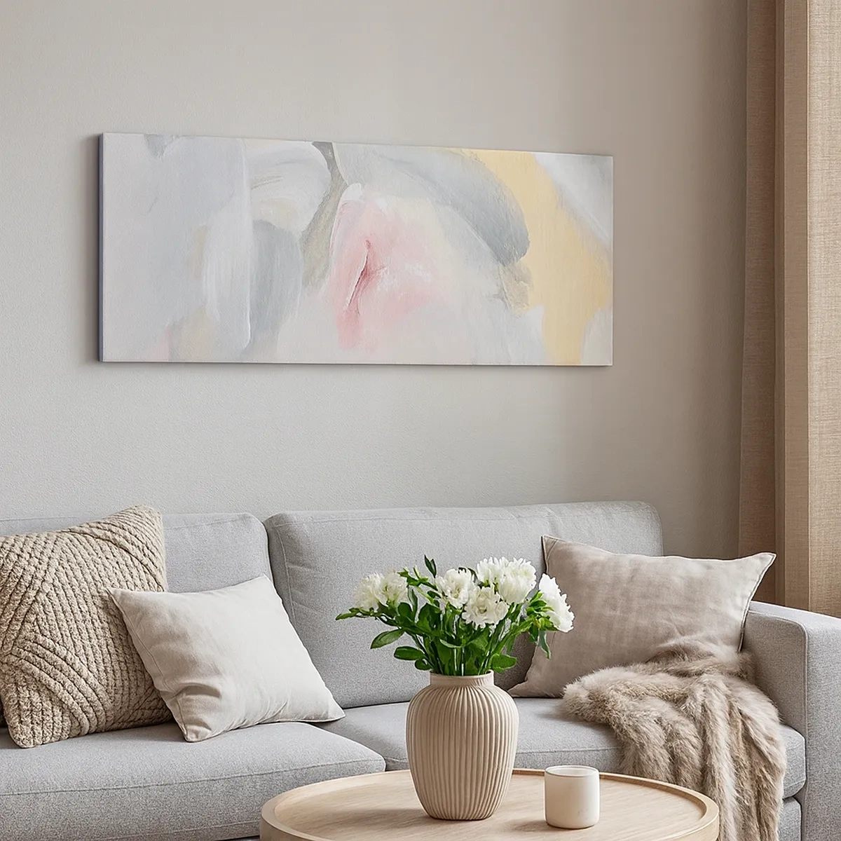 Lærredstryk - Billede på lærred - I en pastelfarvet verden - 30x30 cm