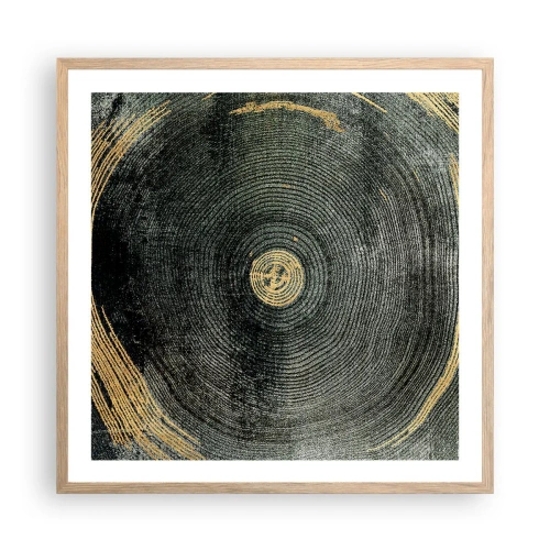 Plakat i ramme af lyst egetræ - Forandring og varighed - 60x60 cm