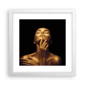 Plakat i hvid ramme - Som gylden silke - 30x30 cm