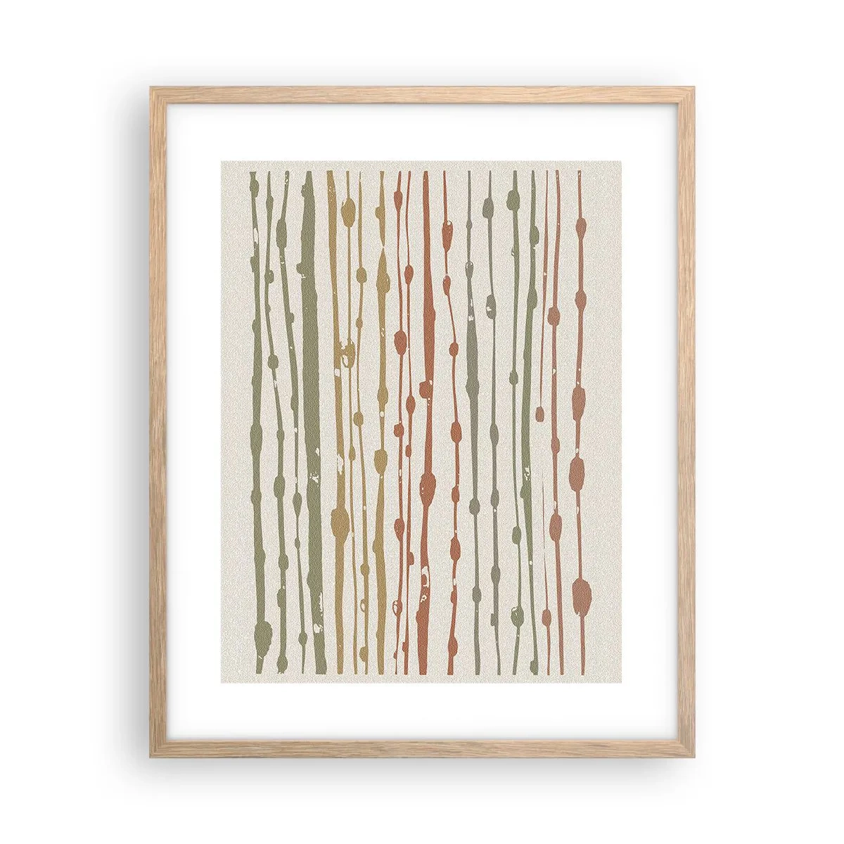 Plakat i ramme af lyst egetræ - Musikalsk farvenotation - 40x50 cm
