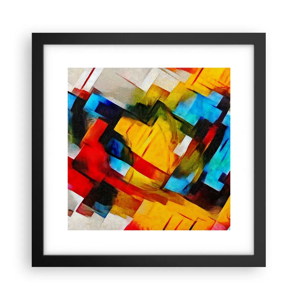 Plakat i sort ramme - Flerfarvet lagdeling - 30x30 cm