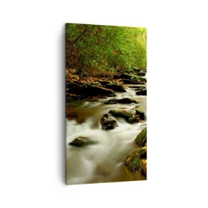 Lærredstryk - Billede på lærred - Som flydende sølv - 45x80 cm