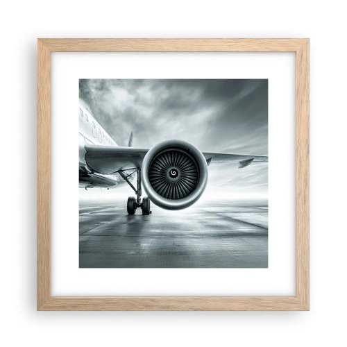 Plakat i ramme af lyst egetræ - Der er kraft! - 30x30 cm