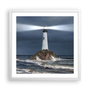 Plakat i hvid ramme - Her...her...her! - 50x50 cm