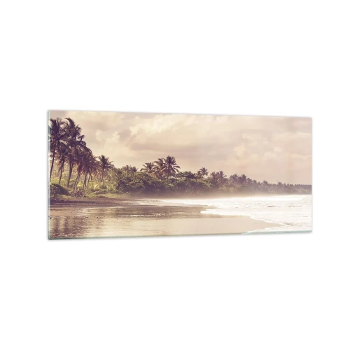 Billede på glas - Kærtegner bølgerne - 120x50 cm