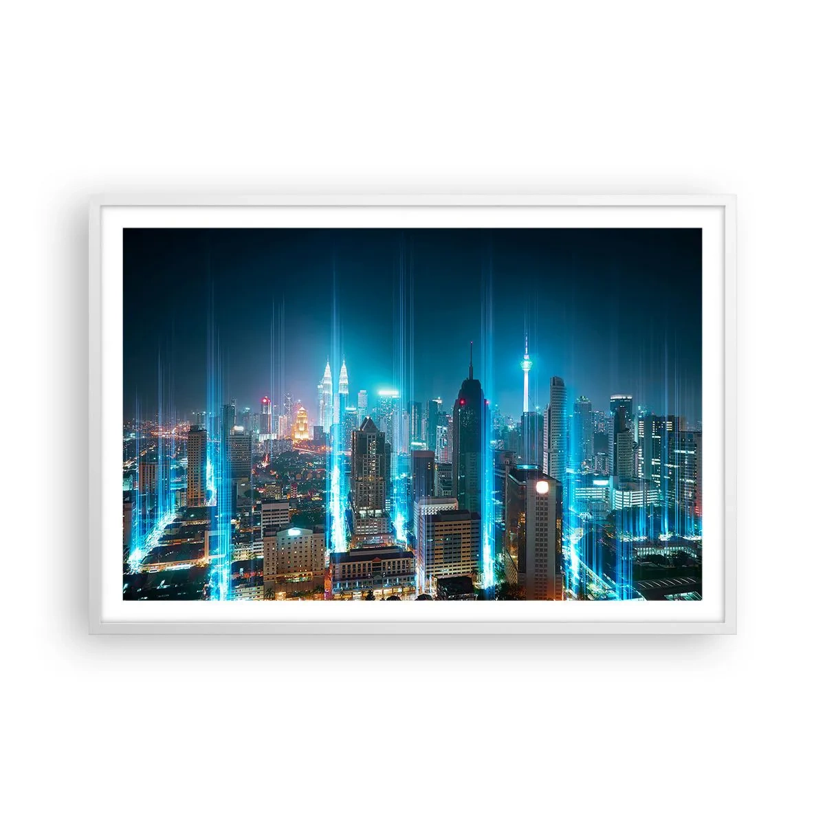 Plakat i hvid ramme - Berlin til himlen - 91x61 cm