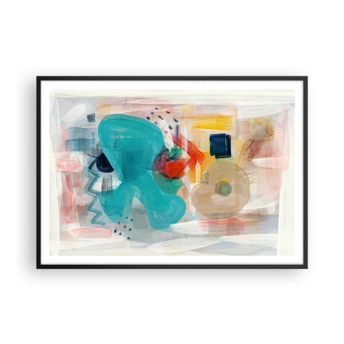 Plakat i sort ramme - Et farverigt spil - 100x70 cm