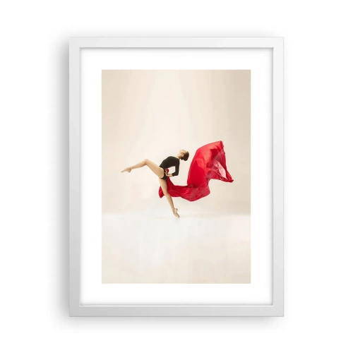 Plakat i hvid ramme - Rød og sort - 30x40 cm